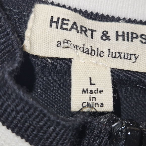 Heart Hips Black Dress with Red and White Stripes - Picture 2 of 5